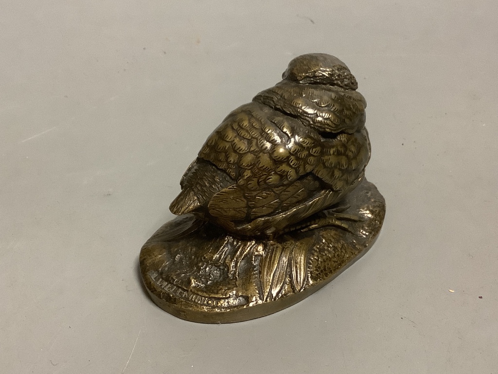 Louis Villeminot (1826-1914). A bronze, animalier bird, height 6cm